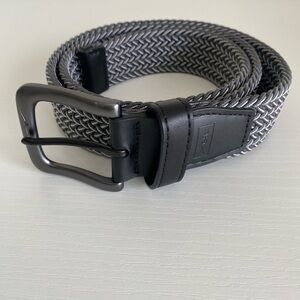 Nike Men's Black and Gray Stretch Woven Belt